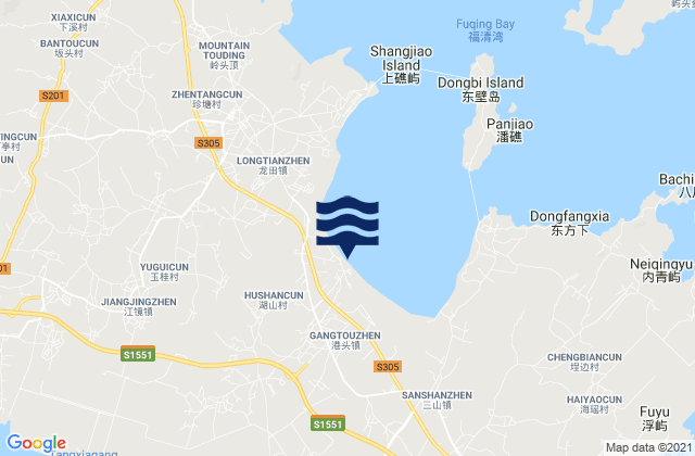 Mappa delle maree di Gangtou, China