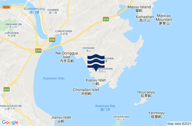 Mappa delle maree di Ganjiang, China