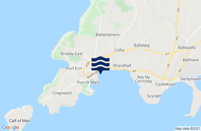 Mappa delle maree di Gansey Bay Beach, Isle of Man