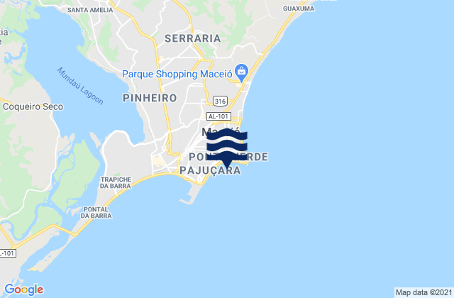 Mappa delle maree di Garca Torta, Brazil