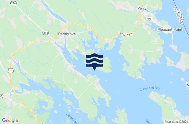 Mappa delle maree di Garnet Point Pennamquan River, Canada