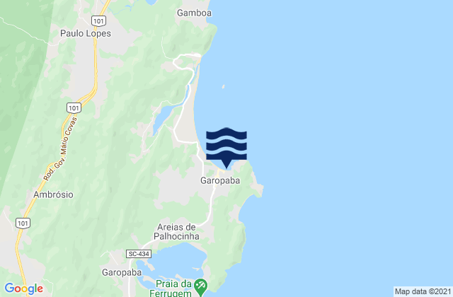 Mappa delle maree di Garopaba, Brazil