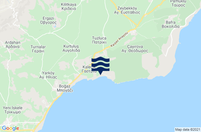 Mappa delle maree di Gastriá, Cyprus