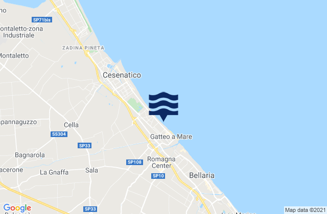 Mappa delle maree di Gatteo-Sant'Angelo, Italy