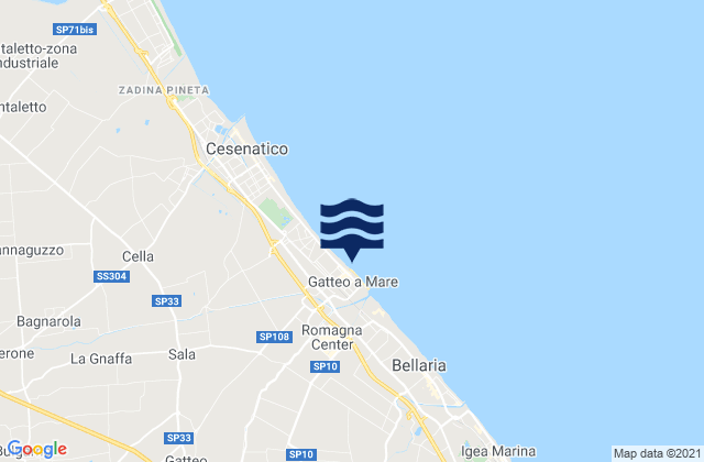 Mappa delle maree di Gatteo a Mare, Italy