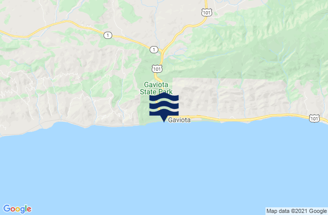 Mappa delle maree di Gaviota Beach, United States