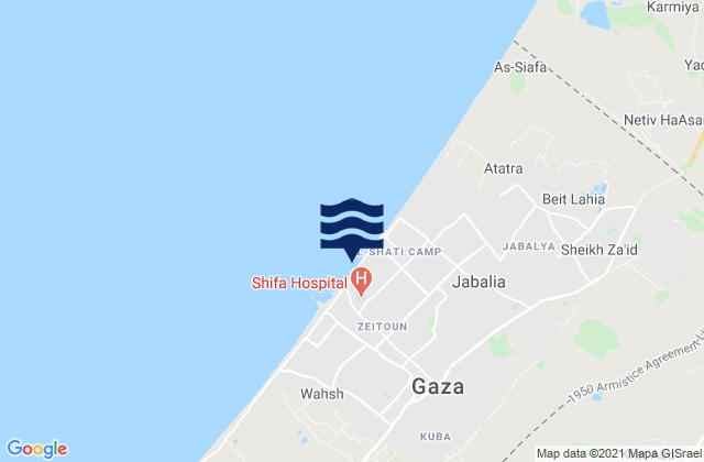 Mappa delle maree di Gaza, Palestinian Territory