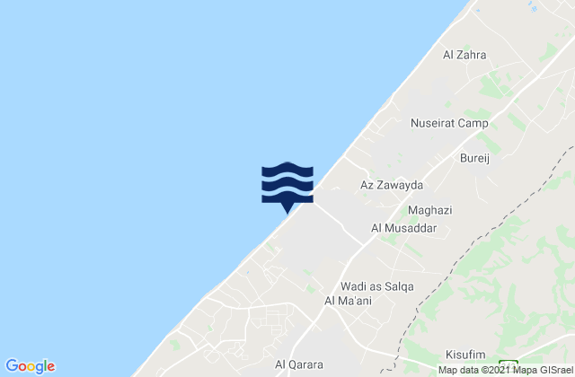Mappa delle maree di Gaza Strip, Palestinian Territory