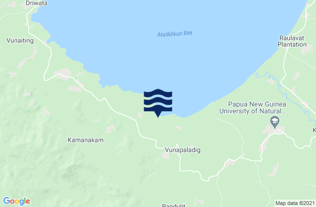 Mappa delle maree di Gazelle, Papua New Guinea