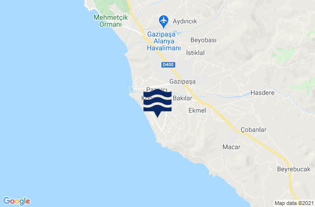 Mappa delle maree di Gazipaşa, Turkey