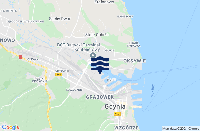 Mappa delle maree di Gdynia, Poland