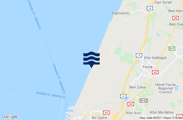 Mappa delle maree di Gedera, Israel
