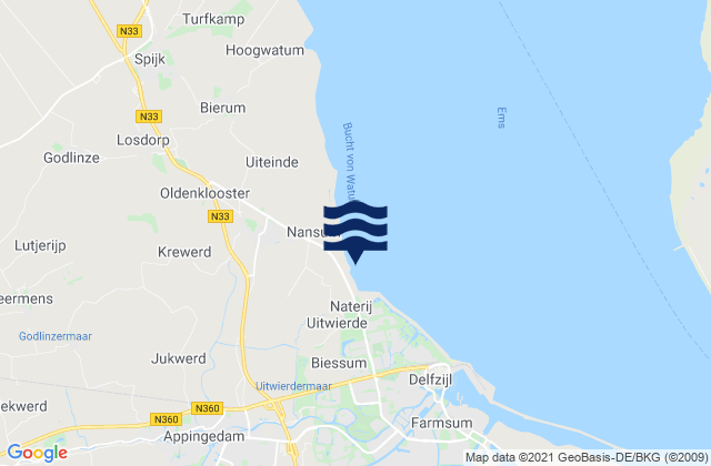 Mappa delle maree di Gemeente Appingedam, Netherlands