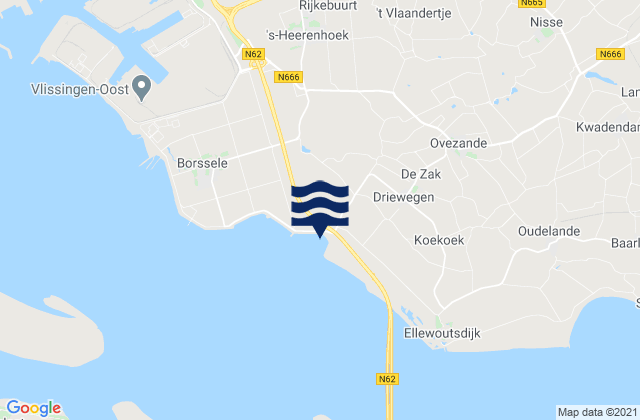 Mappa delle maree di Gemeente Borsele, Netherlands