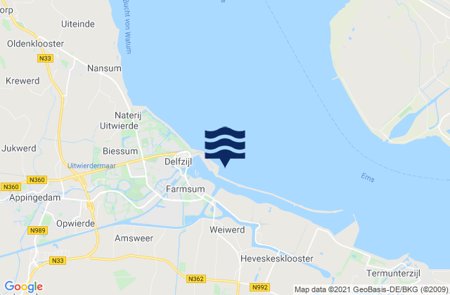 Mappa delle maree di Gemeente Delfzijl, Netherlands