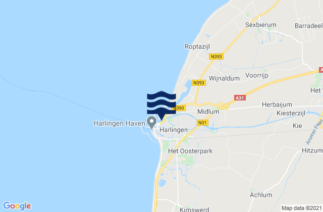 Mappa delle maree di Gemeente Harlingen, Netherlands