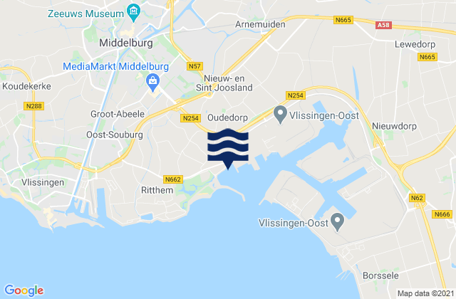 Mappa delle maree di Gemeente Middelburg, Netherlands