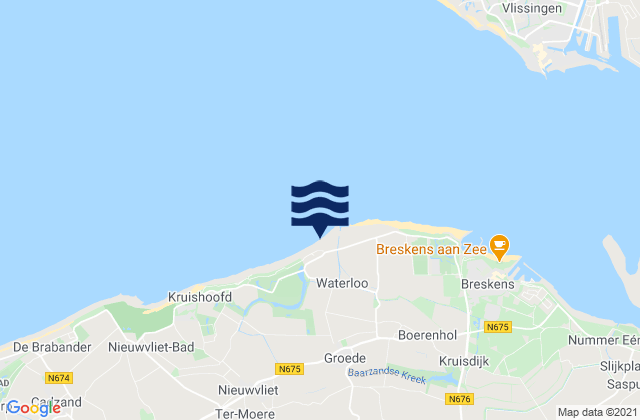 Mappa delle maree di Gemeente Sluis, Netherlands