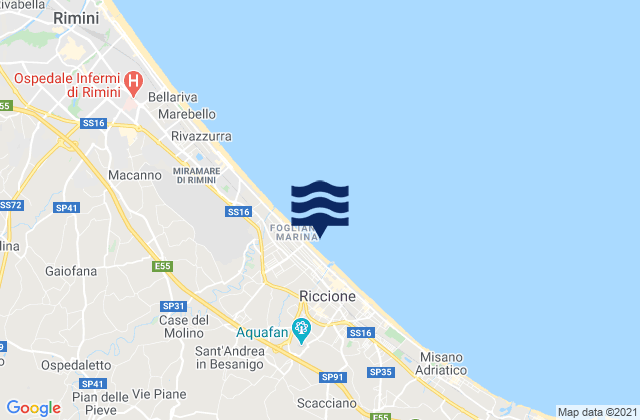 Mappa delle maree di Gemmano, Italy