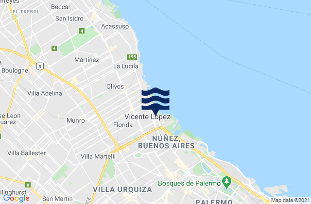 Mappa delle maree di General San Martín, Argentina