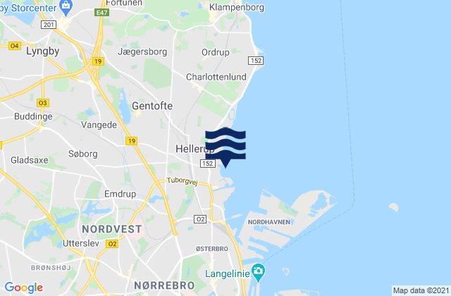 Mappa delle maree di Gentofte Kommune, Denmark