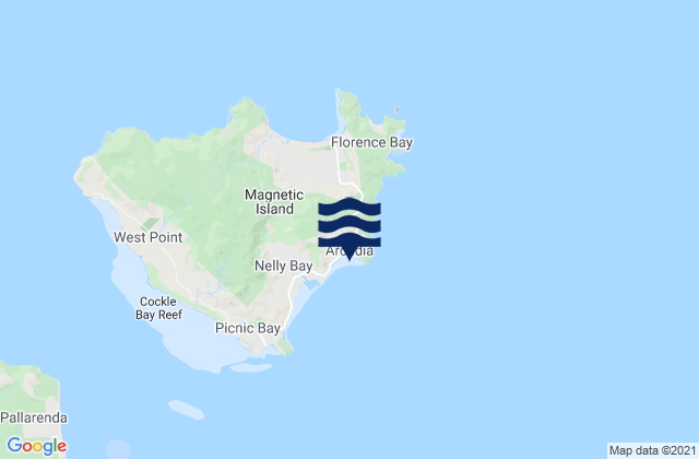 Mappa delle maree di Geoffrey Bay, Australia