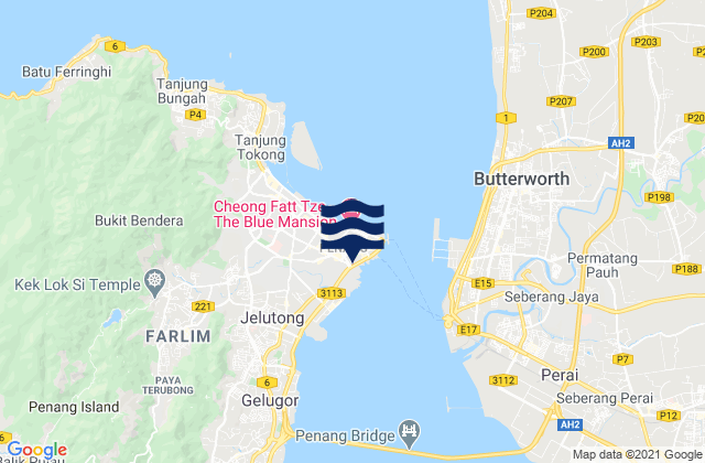 Mappa delle maree di George Town, Malaysia