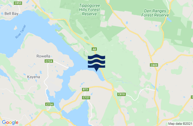 Mappa delle maree di George Town, Australia