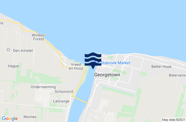 Mappa delle maree di Georgetown, Guyana