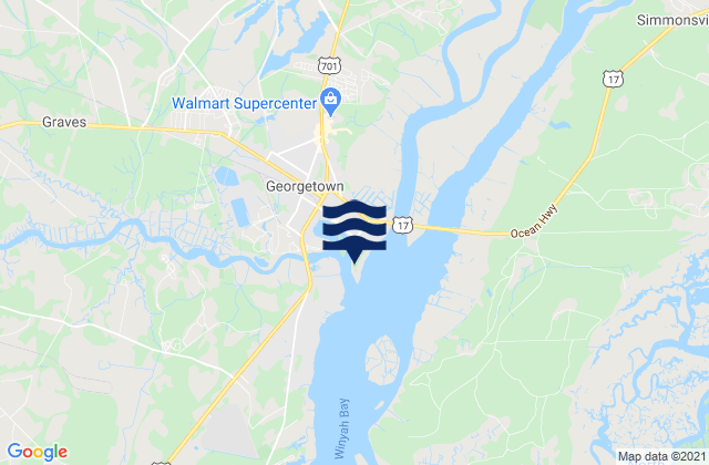 Mappa delle maree di Georgetown Sampit River, United States