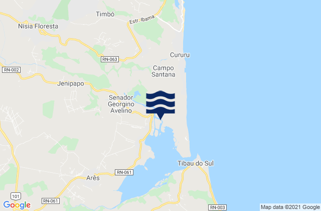 Mappa delle maree di Georgino Avelino, Brazil