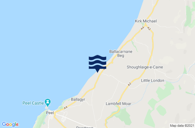 Mappa delle maree di German, Isle of Man