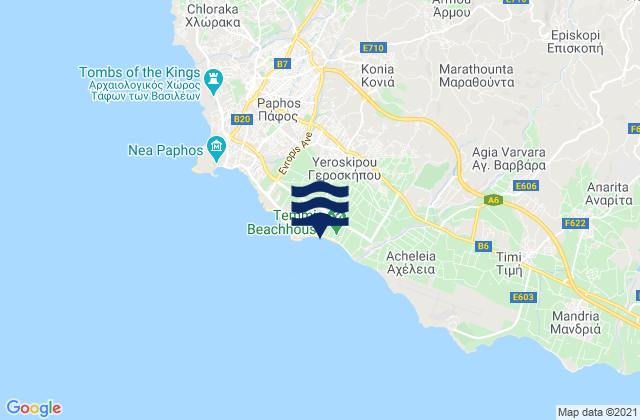 Mappa delle maree di Geroskípou Municipality, Cyprus