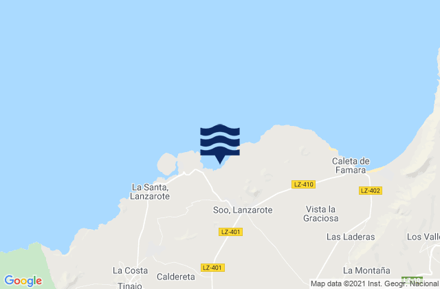 Mappa delle maree di Ghost Town, Spain