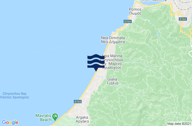 Mappa delle maree di Gialiá, Cyprus