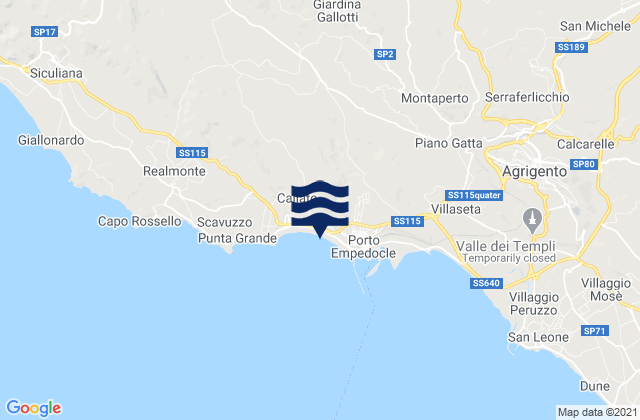 Mappa delle maree di Giardina Gallotti, Italy