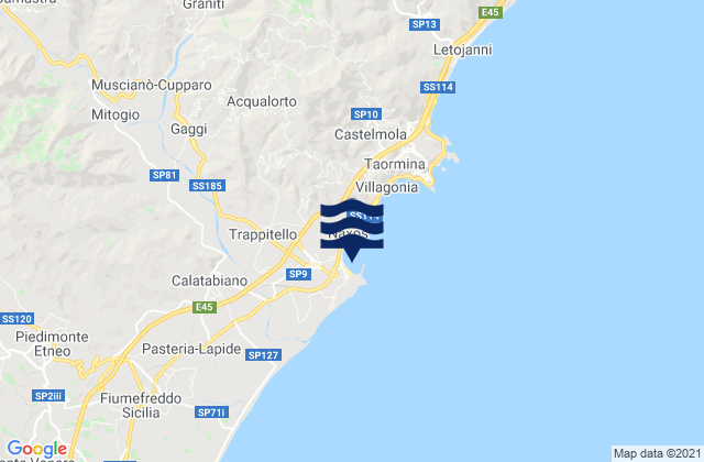 Mappa delle maree di Giardini-Naxos, Italy