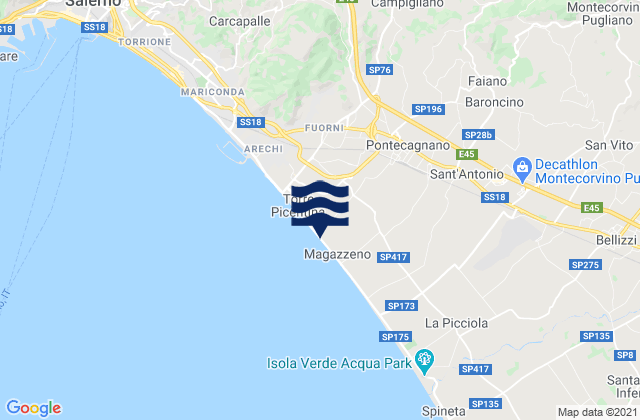 Mappa delle maree di Giffoni Valle Piana, Italy