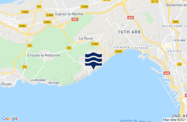 Mappa delle maree di Gignac-la-Nerthe, France