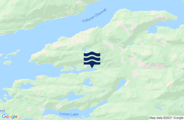 Mappa delle maree di Gilford Island, Canada