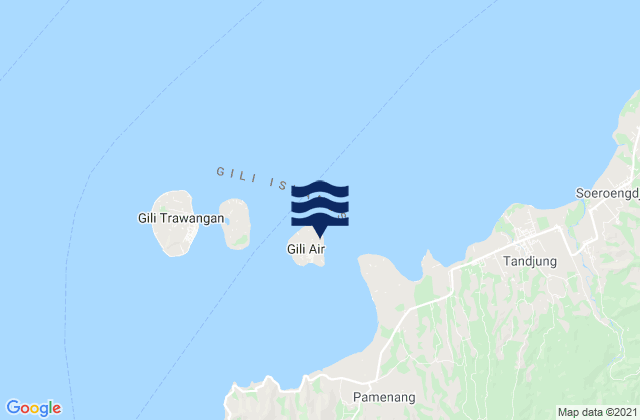 Mappa delle maree di Gili Air, Indonesia