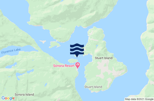 Mappa delle maree di Gillard Pass, Canada