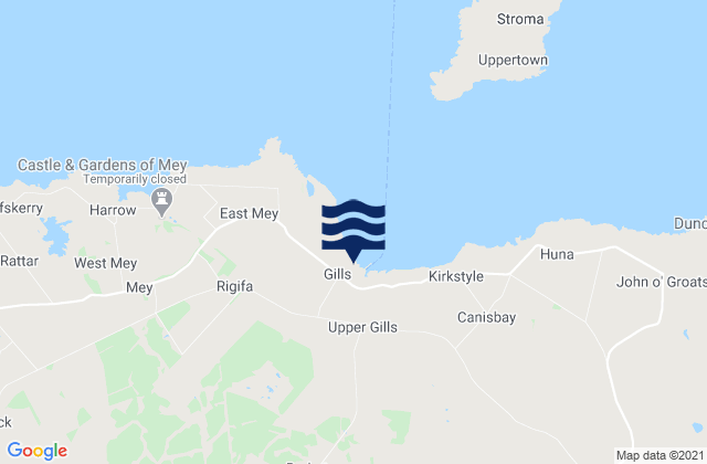 Mappa delle maree di Gills Bay, United Kingdom