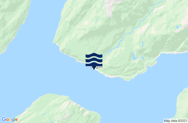 Mappa delle maree di Gingolx, Canada