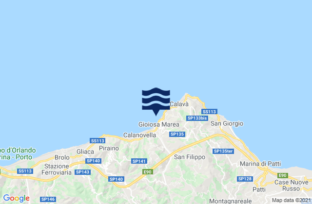 Mappa delle maree di Gioiosa Marea, Italy