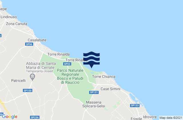Mappa delle maree di Giorgilorio, Italy