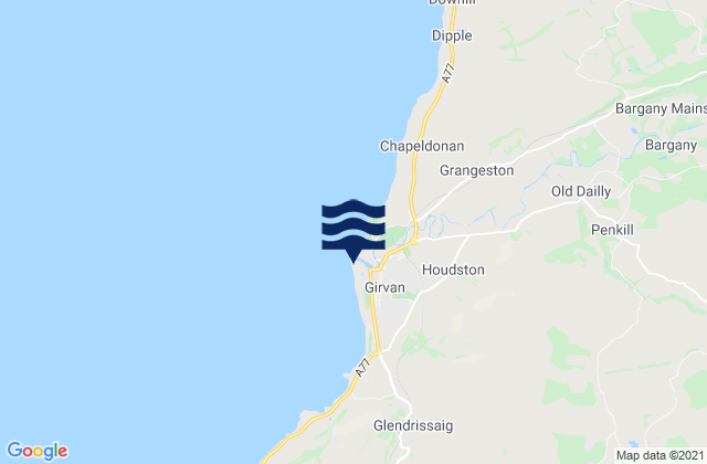 Mappa delle maree di Girvan Beach, United Kingdom