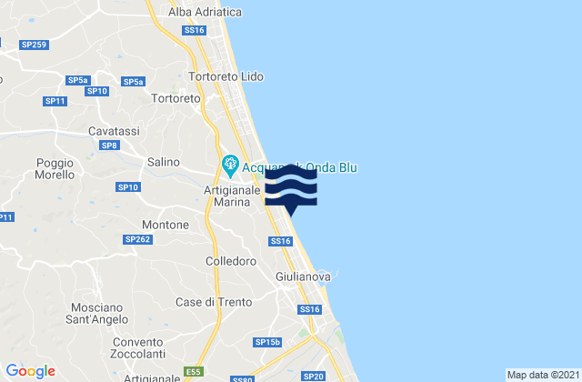 Mappa delle maree di Giulianova Beach, Italy