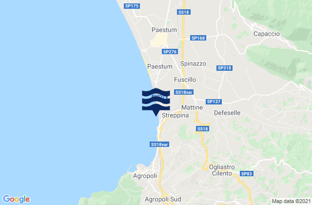 Mappa delle maree di Giungano, Italy
