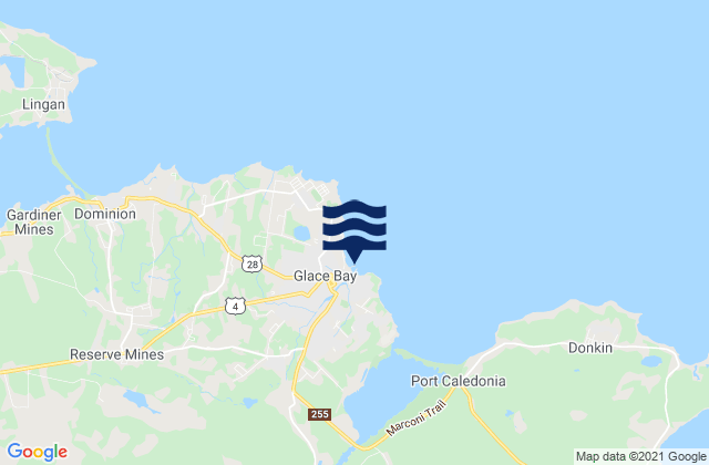 Mappa delle maree di Glace Bay, Canada